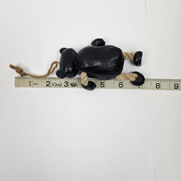 Vintage Bert Anderson Christmas Bear Ornament 2002 Dangling Folk‎ Art Jute Rope - Picture 10 of 16